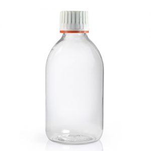 250ml Clear Sirop Bottle red band