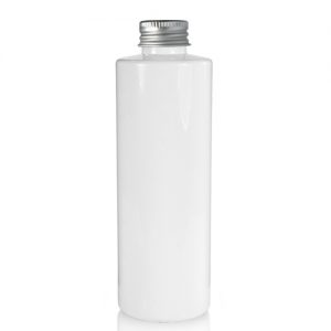 250ml Glossy White Plastic Bottle And 24mm Aluminium Cap