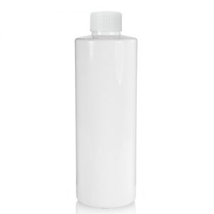 250ml Glossy White Plastic Bottle And Plastic Screw Cap