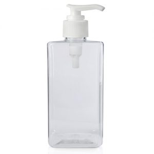 300ml Short Square Plastic Bottle With Lotion Pump