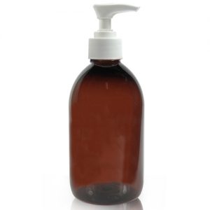 500ml Amber PET sirop bottle white lotion