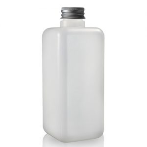500ml Natural Square Plastic Bottle with Aluminium Cap