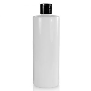 500ml White Glossy Bottle Black Flip Cap