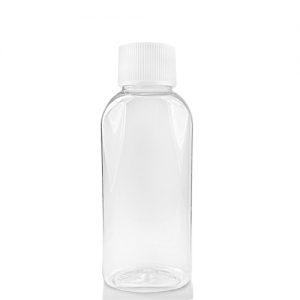 50ml Clear PET Flex Oval Bottle & Screw Cap