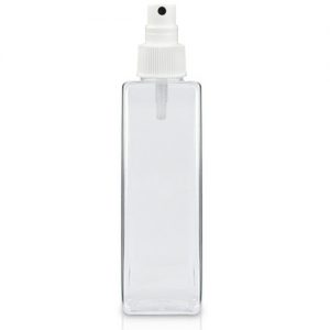 250ml Plastic Square Bottle With Spray