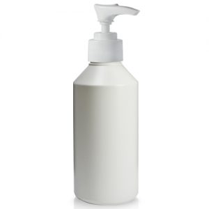 250ml HDPE plastic bottle with lotion pump