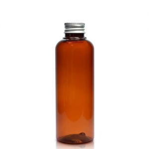 100ml Amber Plastic Bottle With Metal Cap