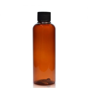 100ml Amber plastic bottle with cap