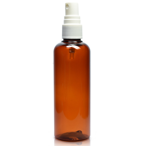 Brown plastic shop spray bottles