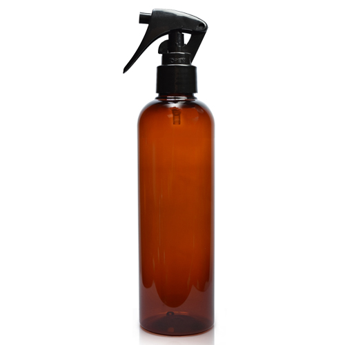 Brown plastic shop spray bottles