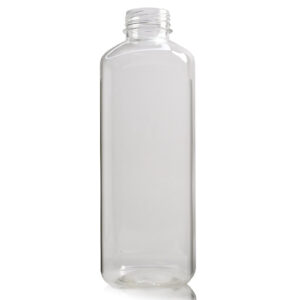 1000ml Clear PET Square Plastic Juice Bottle (No Cap)