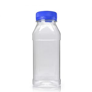 250ml Square PET Juice Bottle w blue