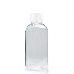 50ml oval plastic bottle with lid