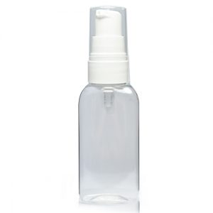 50ml oval plastic bottle with lotion