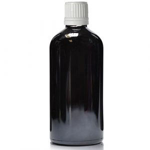 100ml Black dropper bottle w white dropper