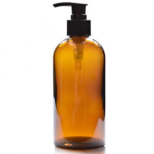 300ml Amber Boston bottle with blk pump