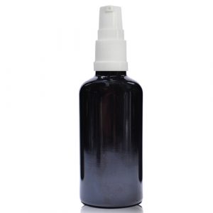 30ml Black dropper bottle with white pump