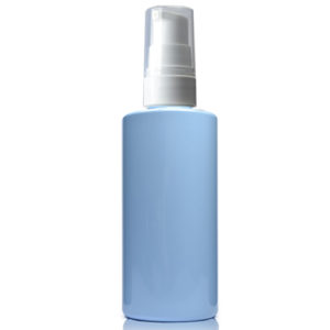 100ml Blue Plastic bottle w white pump 100ml Blue Plastic Bottle With Lotion Pump