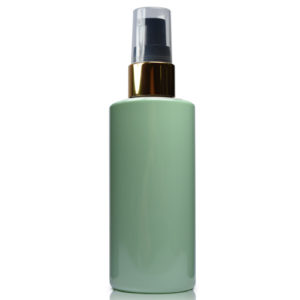 100ml Green Plastic Bottle With Gold Lotion Pump