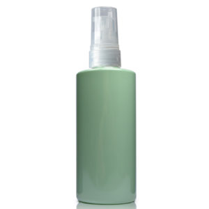 100ml Green PET Plastic Bottle With Lotion Pump