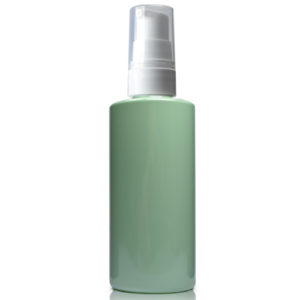 100ml Green PET Plastic Bottle With Lotion Pump