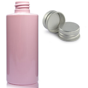 100ml Pink Plastic Bottle With Aluminium Cap