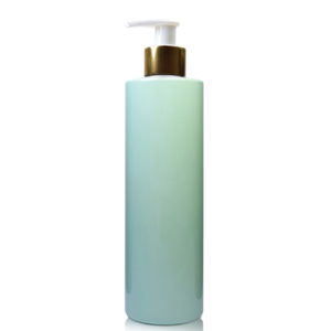 250ml Green Plastic Bottle With Gold Lotion Pump