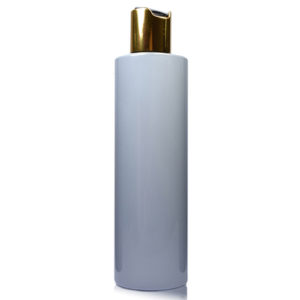 250ml Grey Bottle With Gold Disc Top Cap