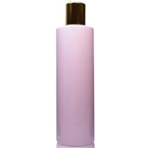 250ml Pink Bottle With Gold Disc Top Cap
