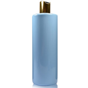 500ml Blue Plastic Bottle With Gold Disc Top Cap