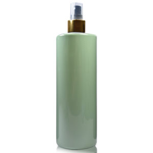 500ml Green Plastic Bottle With Gold Spray