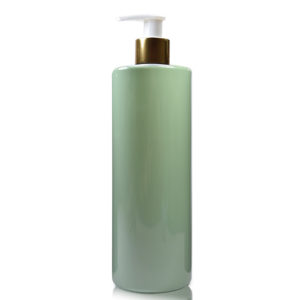 500ml Green Plastic Bottle With Gold Lotion Pump