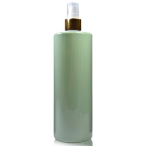 500ml Green Plastic Bottle With Gold Spray