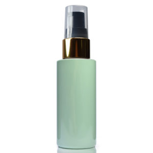 50ml Green Plastic Bottle With Gold Lotion Pump