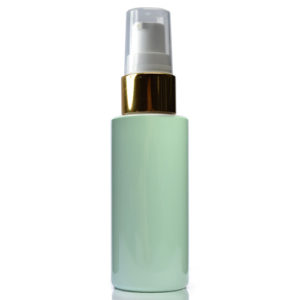 50ml Green Plastic Bottle With Gold Lotion Pump