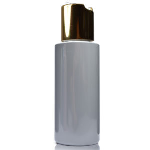 50ml Grey Plastic Bottle With Gold Disc Cap