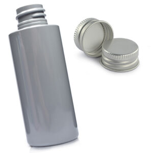 50ml Grey PET Plastic Bottle With Aluminium Cap